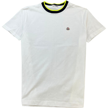 Men's Maglia Two Tone Neckline T-Shirt White Size XL
