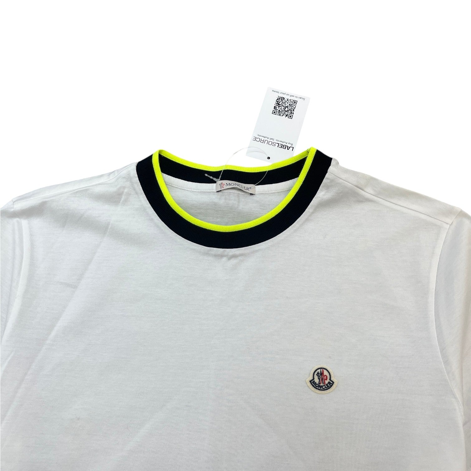 Men's Maglia Two Tone Neckline T-Shirt White Size XL - Photo 5
