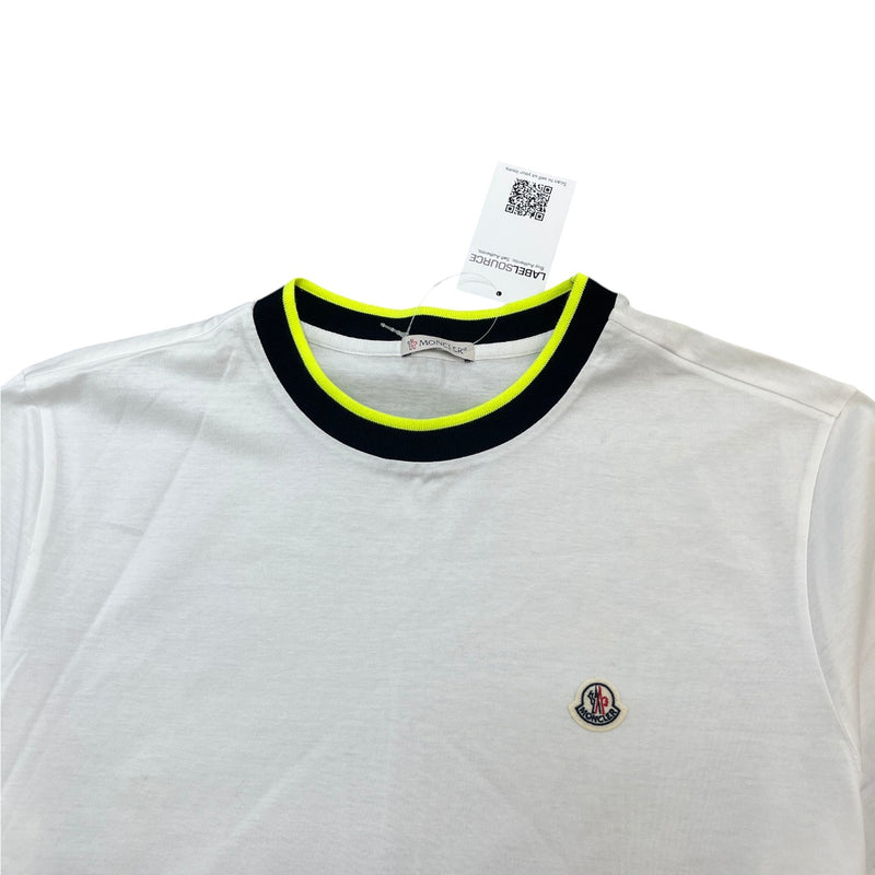 Men's Maglia Two Tone Neckline T-Shirt White Size XL
