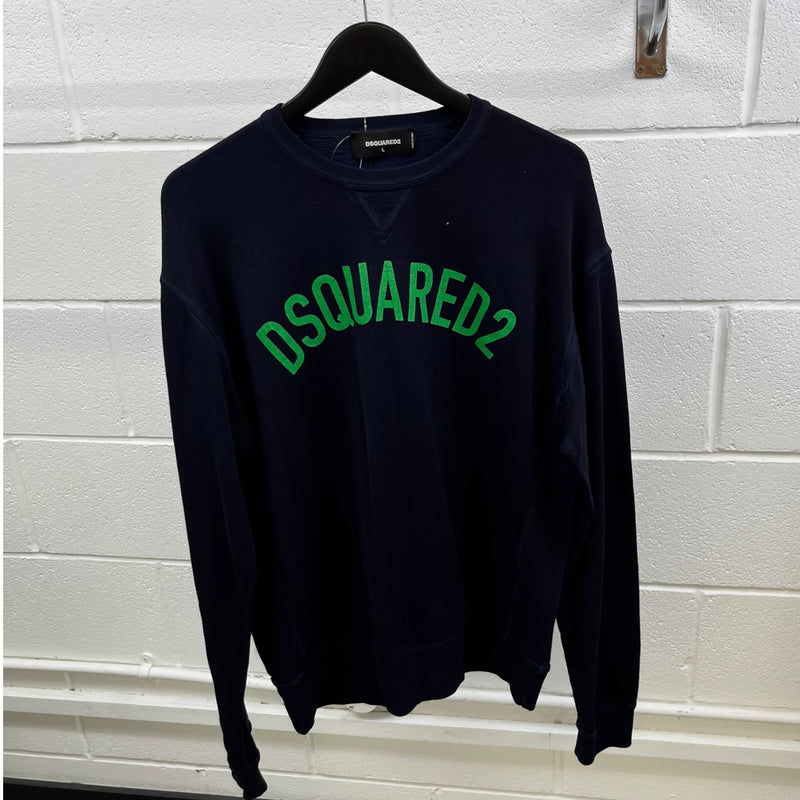Men's Logo Print Sweatshirt Navy Size L