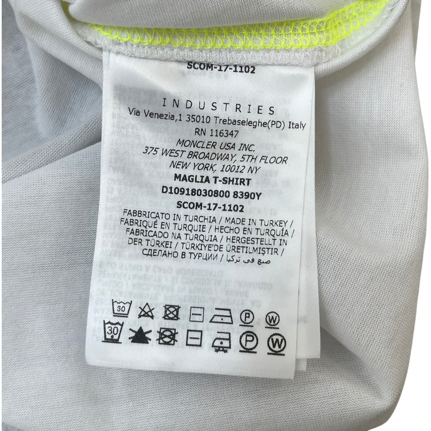 Men's Maglia Two Tone Neckline T-Shirt White Size XL - Photo 7