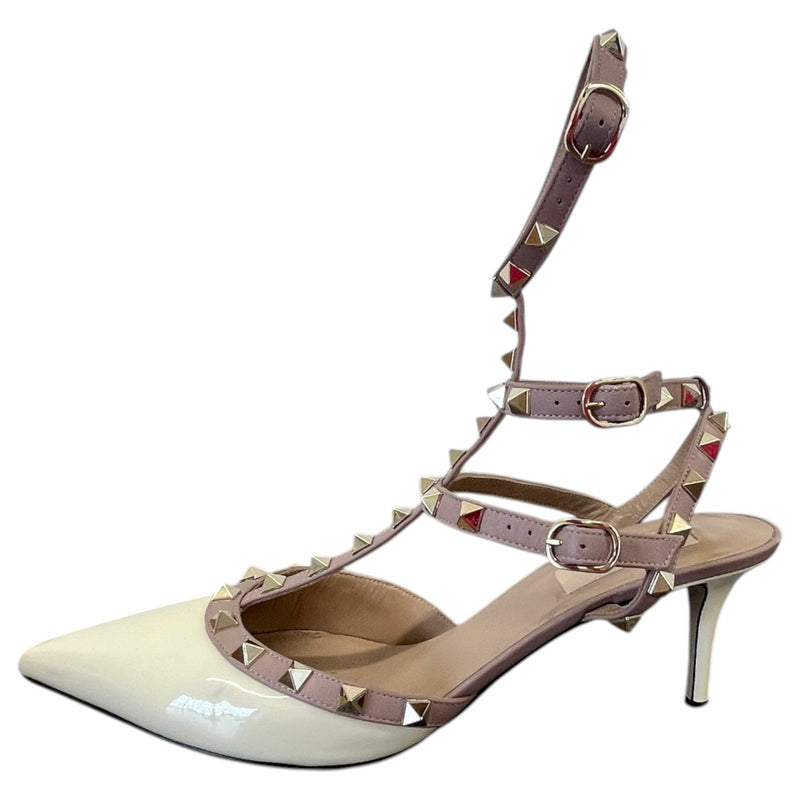 Women's Rockstud Heels Cream Size UK 6.5 / EU 39.5