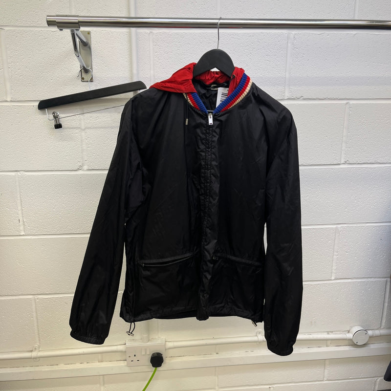 Men's Logo Print Windbreaker Black Size XL