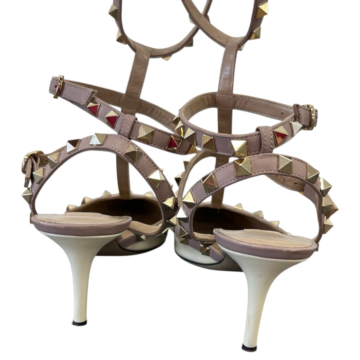 Women's Rockstud Heels Cream Size UK 6.5 / EU 39.5 - Photo 7