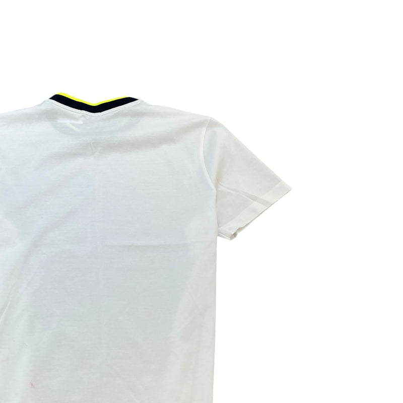 Men's Maglia Two Tone Neckline T-Shirt White Size XL