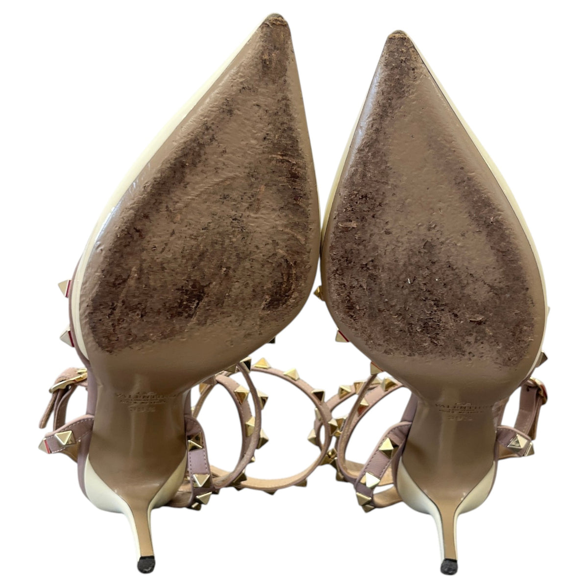 Women's Rockstud Heels Cream Size UK 6.5 / EU 39.5 - Photo 10