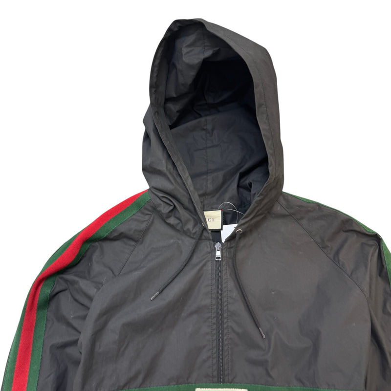 Men's Web Stripe Windbreaker Black Size M