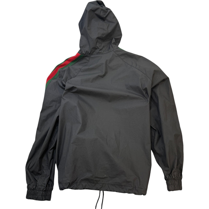 Men's Web Stripe Windbreaker Black Size M