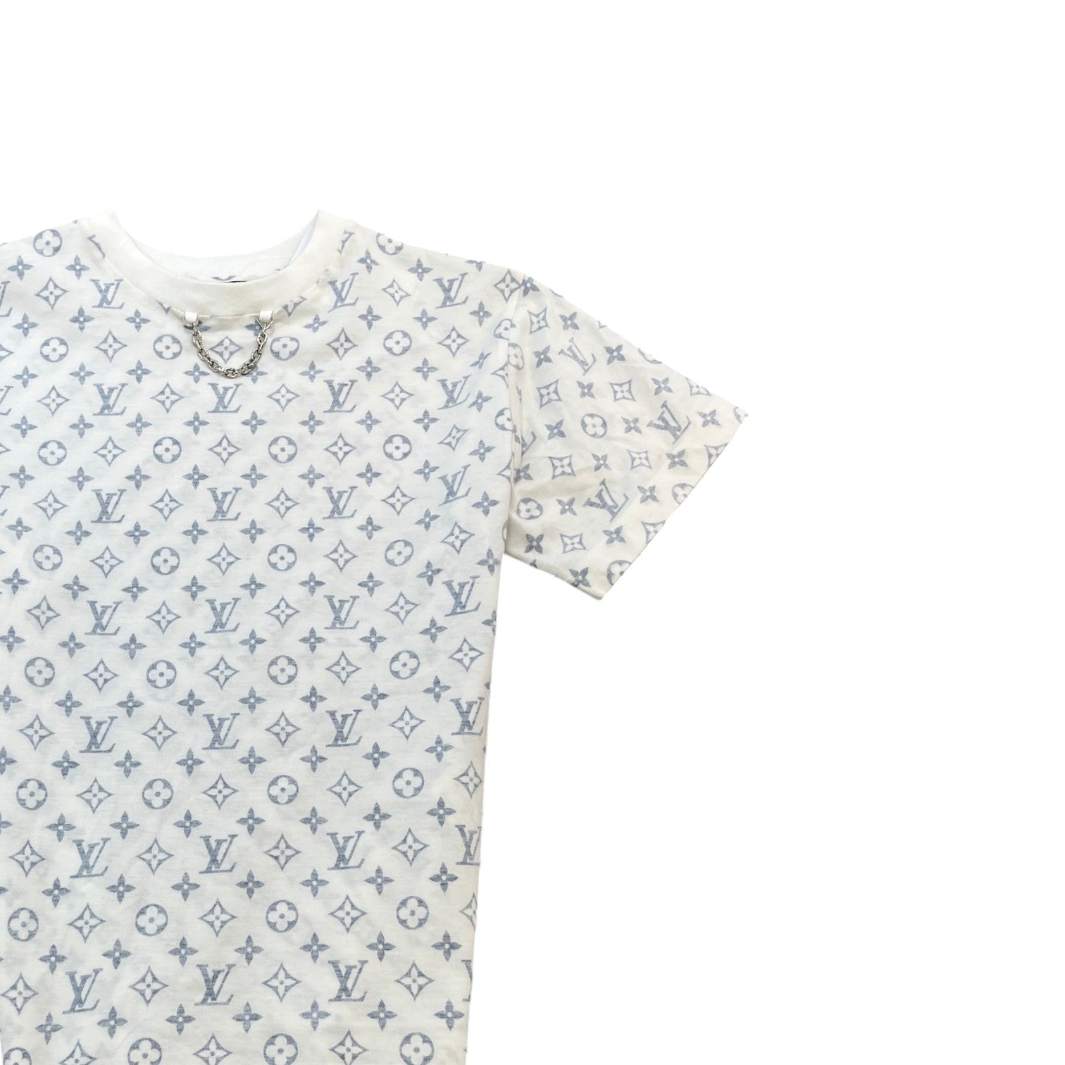 Women's Faded Monogram T-Shirt White Size M - Photo 3