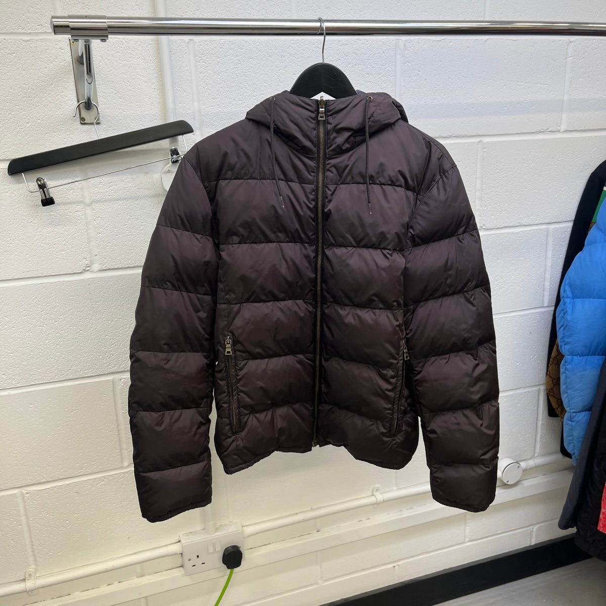 Men's Linear Rosa Reversible Down Jacket Navy Size L - Photo 10