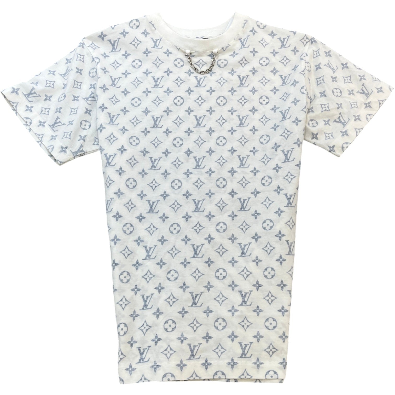 Women's Faded Monogram T-Shirt White Size M - Photo 1