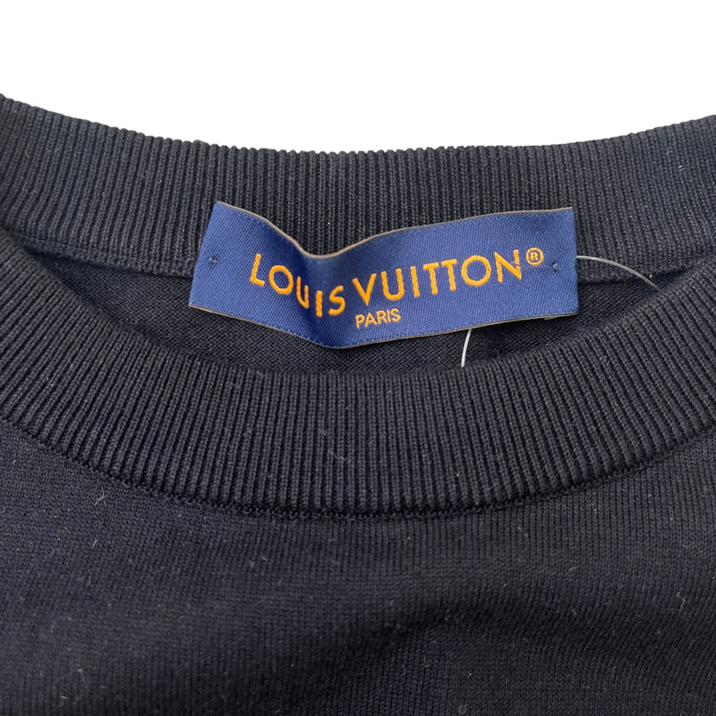 Men's Marque L.Vuitton Deposee Intarsia T-Shirt Black Size XS