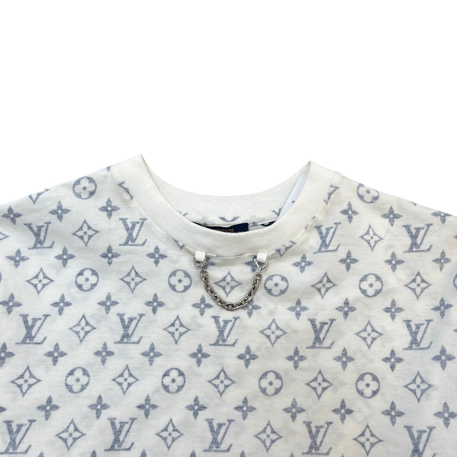 Women's Faded Monogram T-Shirt White Size M - Photo 5