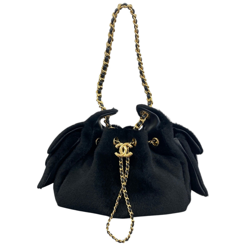 Women's 25 Mini Hobo Pony Hair Handbag Black