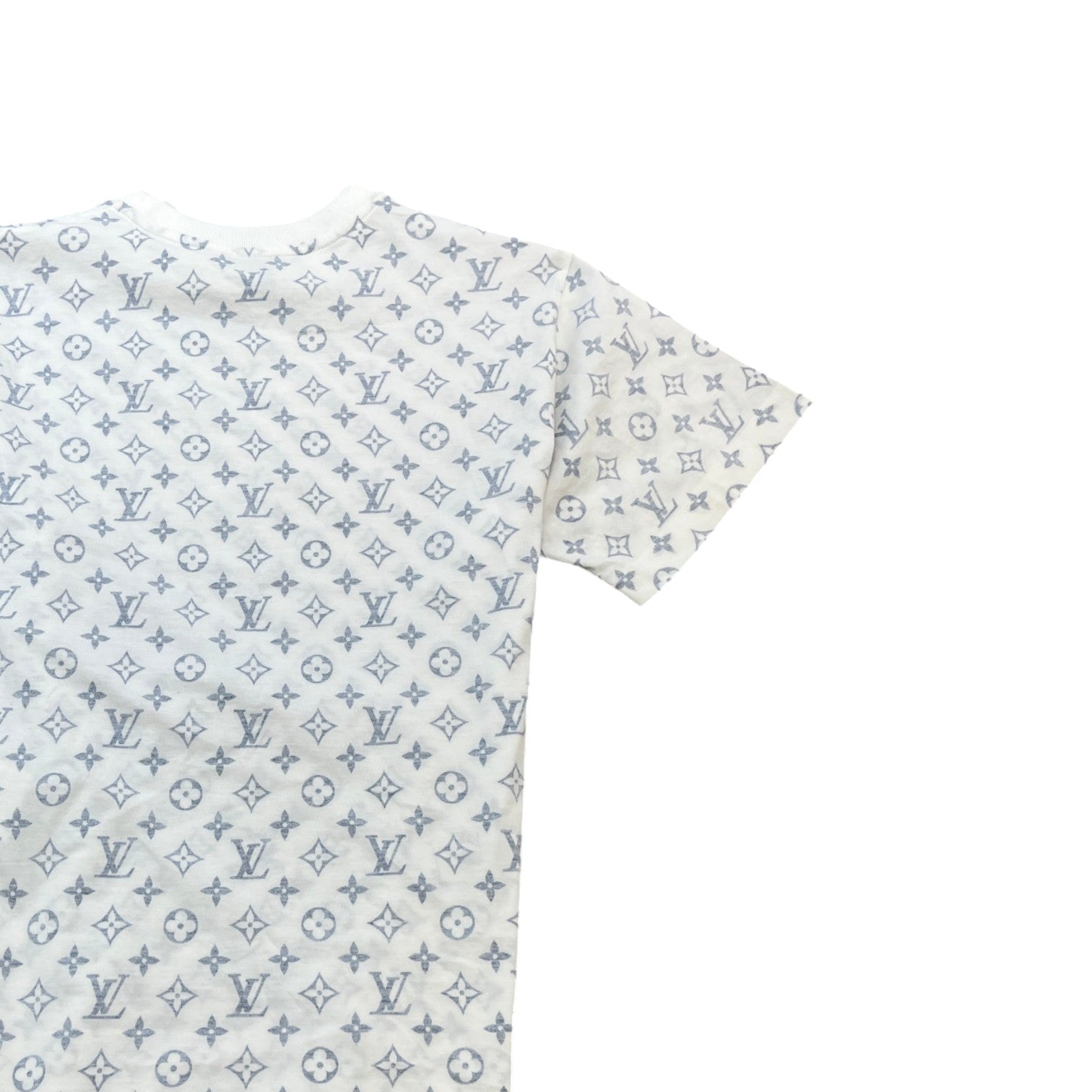 Women's Faded Monogram T-Shirt White Size M - Photo 4