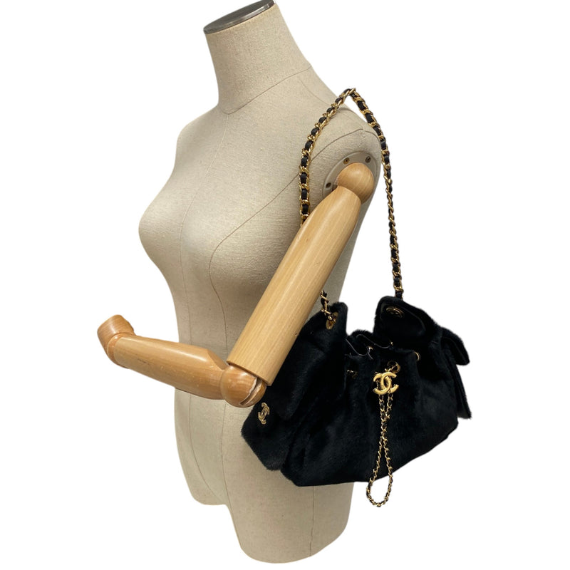 Women's 25 Mini Hobo Pony Hair Handbag Black