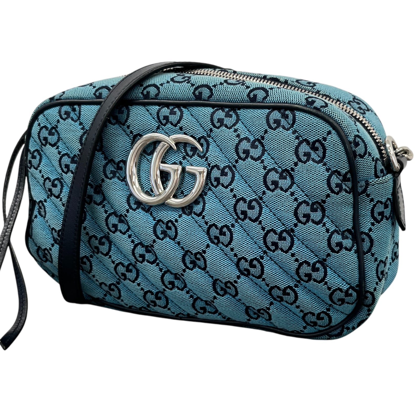 Women's Gg Marmont Camera Bag Blue - Photo 5