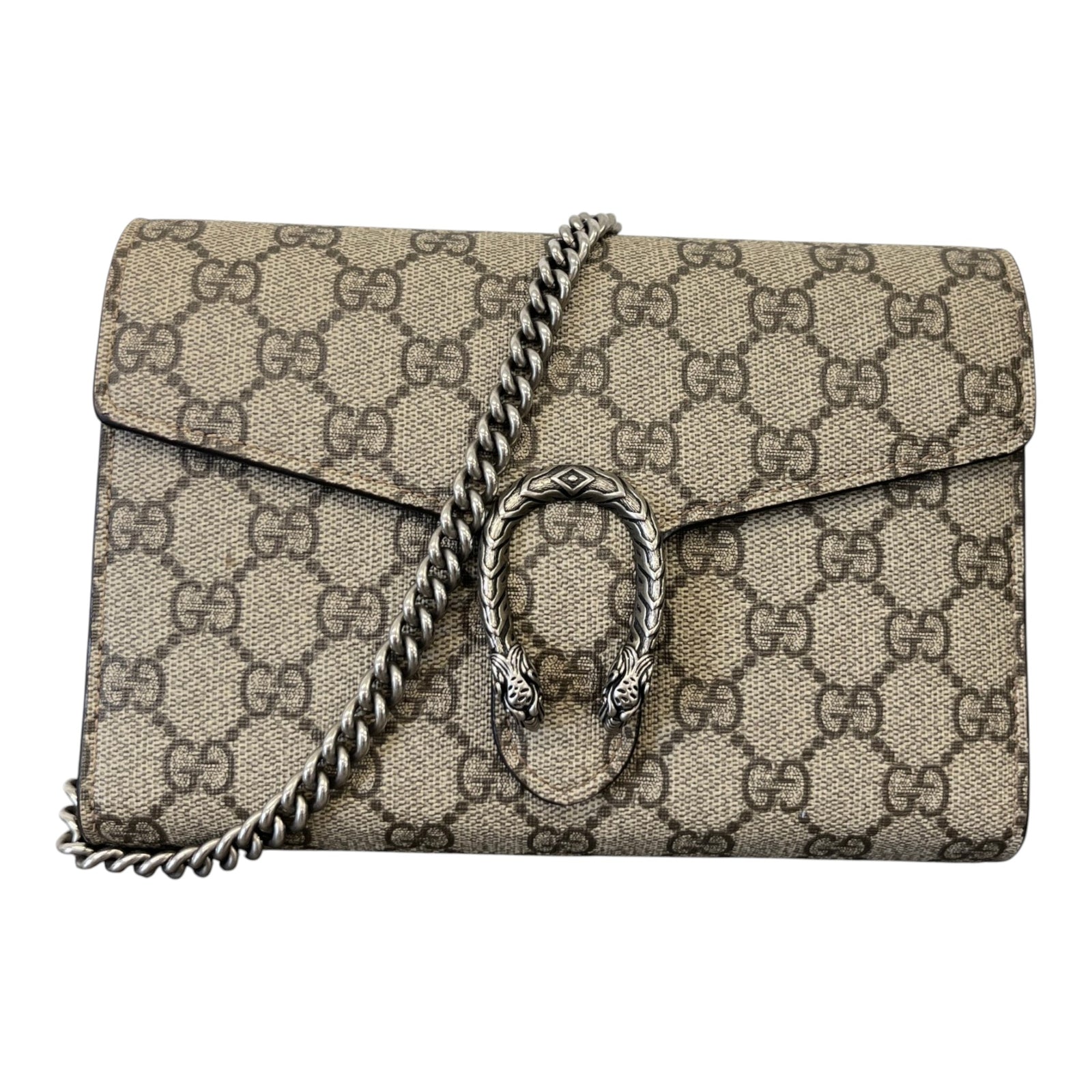 Women's Gg Supreme Dionysus Chain Wallet Bag Beige - Photo 1