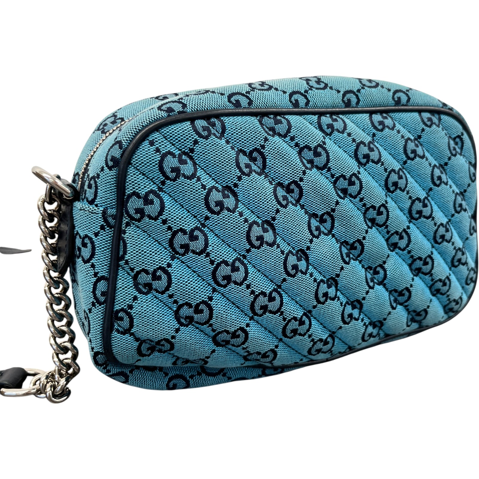 Women's Gg Marmont Camera Bag Blue - Photo 8