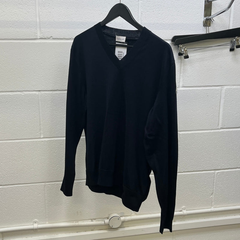 Men's V-Neck Knit Sweatshirt Navy Size XL