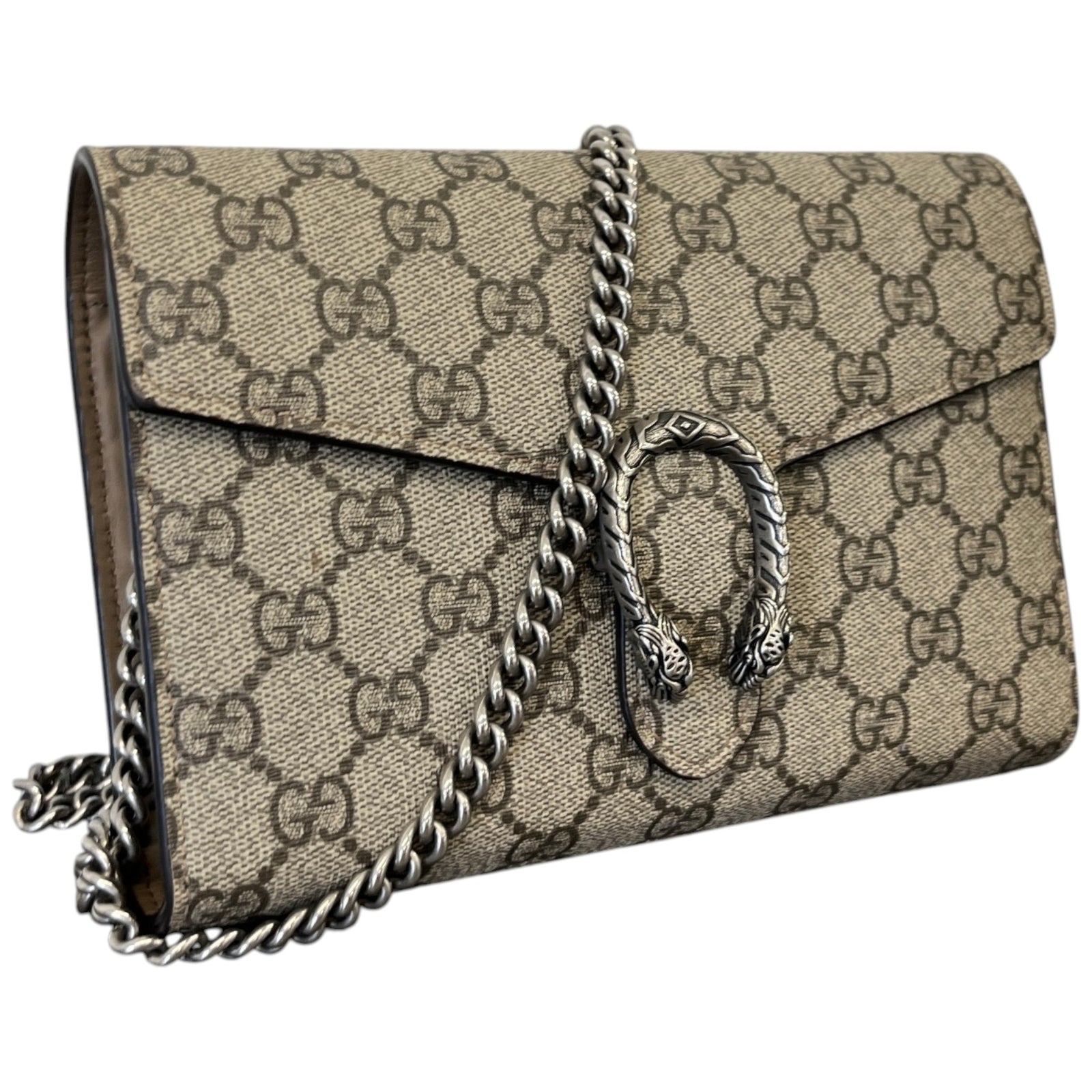 Women's Gg Supreme Dionysus Chain Wallet Bag Beige - Photo 4