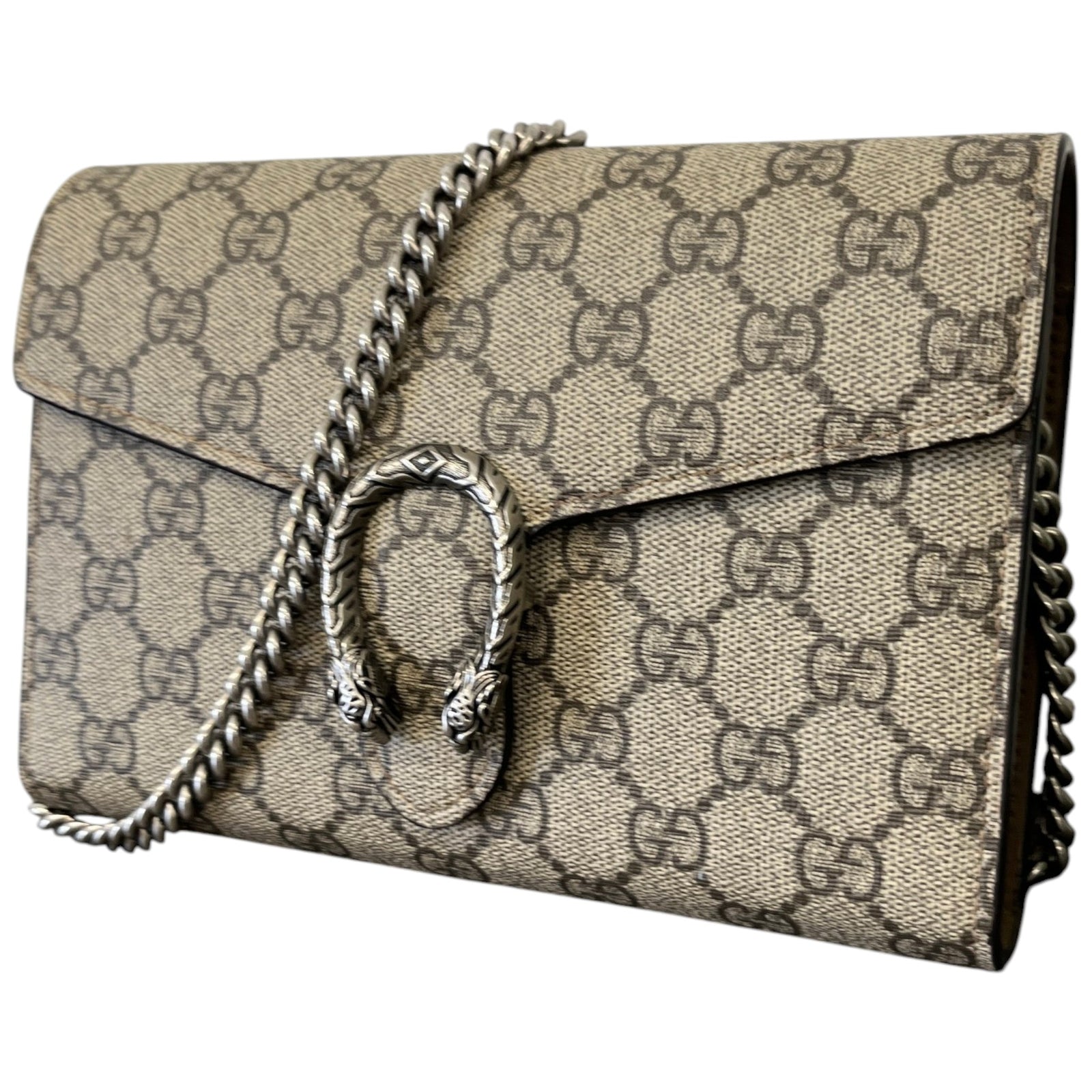 Women's Gg Supreme Dionysus Chain Wallet Bag Beige - Photo 5