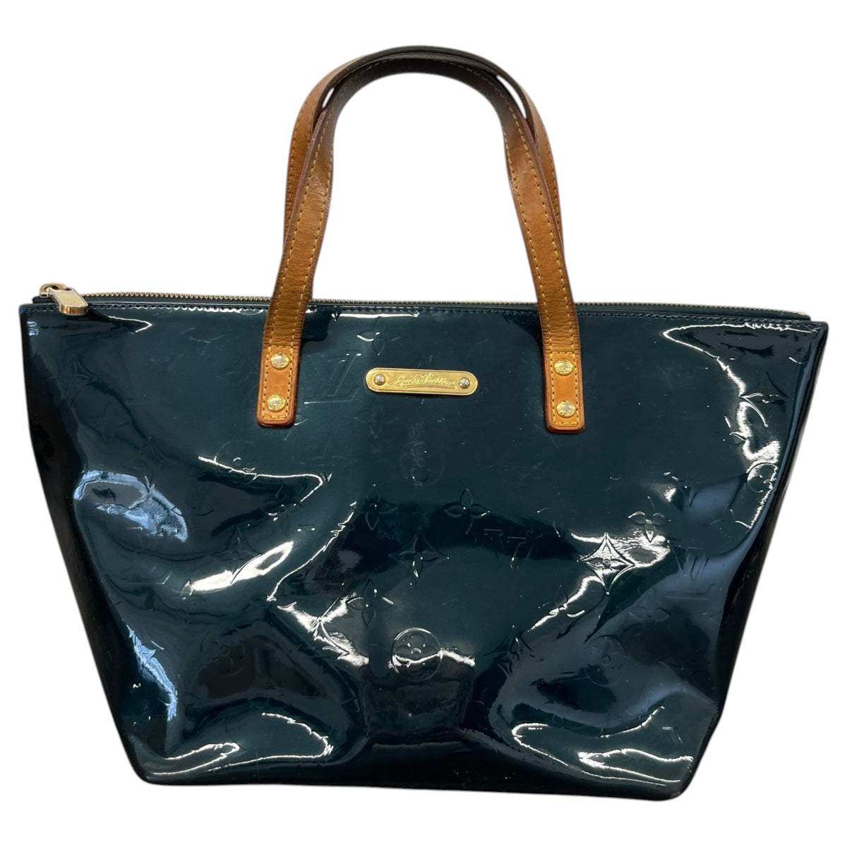 Women's Vernis Leather Bellevue PM Handbag Green - Photo 1