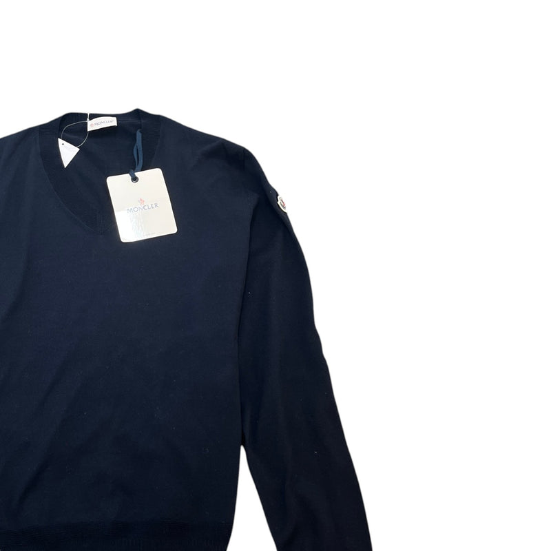 Men's V-Neck Knit Sweatshirt Navy Size XL