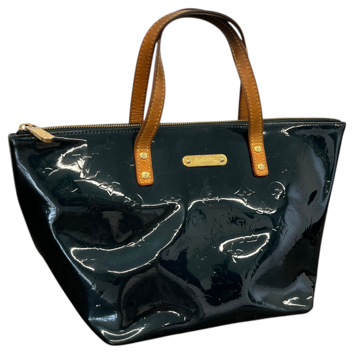 Women's Vernis Leather Bellevue PM Handbag Green - Photo 4