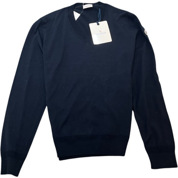 Men's V-Neck Knit Sweatshirt Navy Size XL