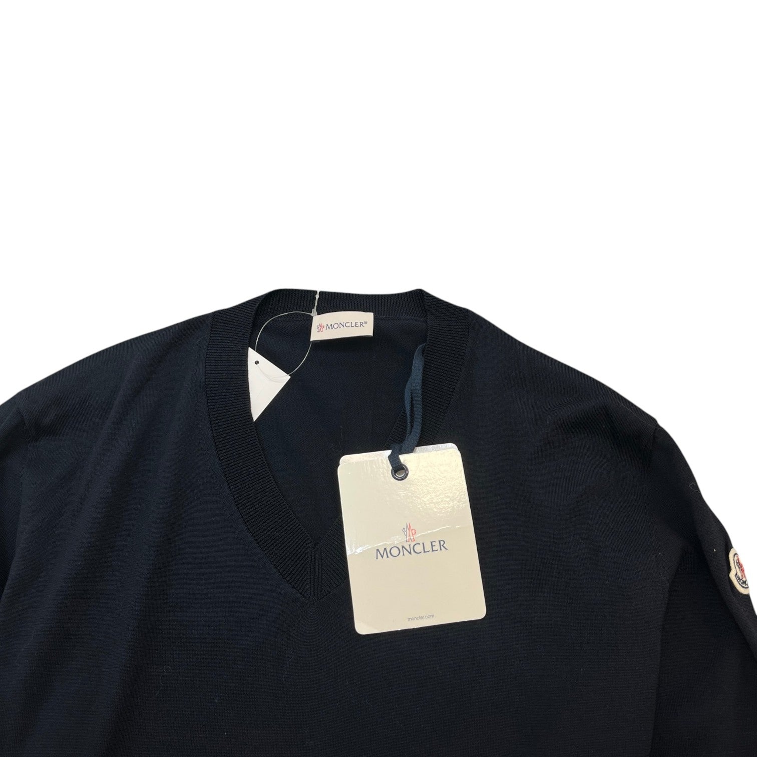 Men's V-Neck Knit Sweatshirt Navy Size XL - Photo 5