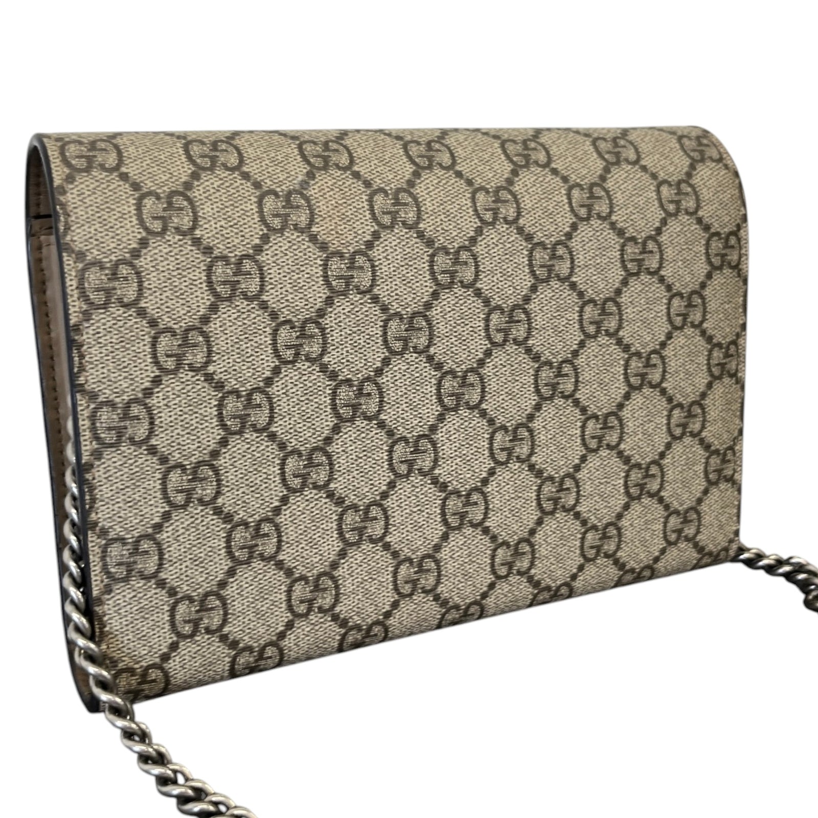 Women's Gg Supreme Dionysus Chain Wallet Bag Beige - Photo 8