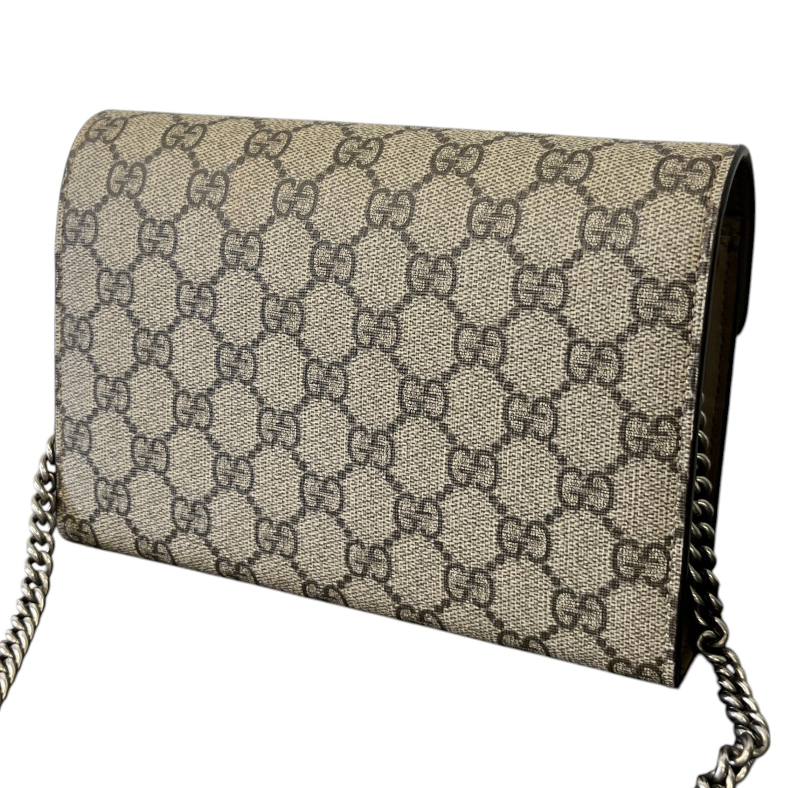 Women's Gg Supreme Dionysus Chain Wallet Bag Beige - Photo 9