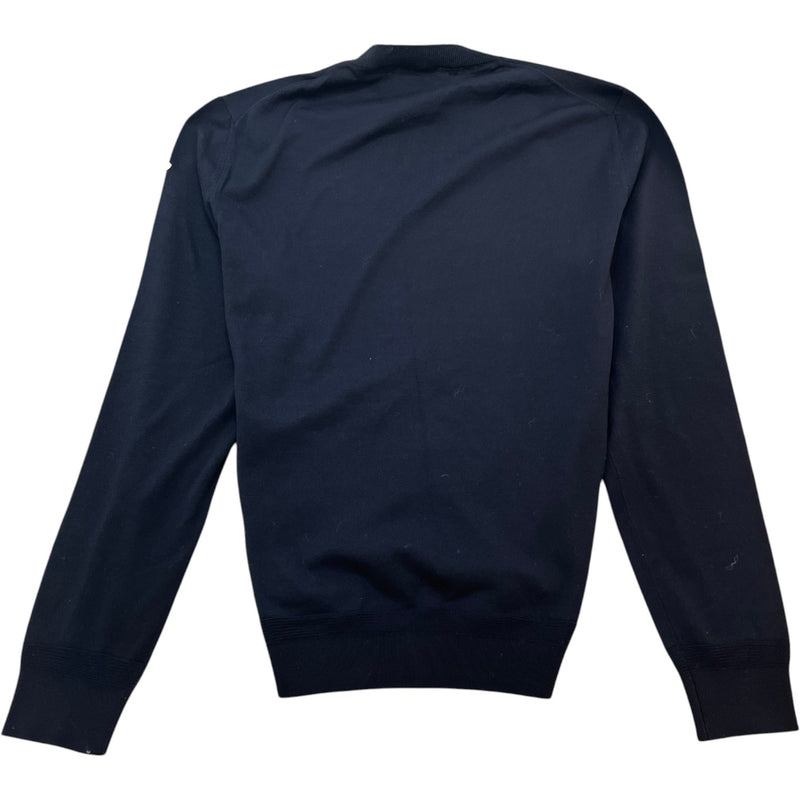 Men's V-Neck Knit Sweatshirt Navy Size XL