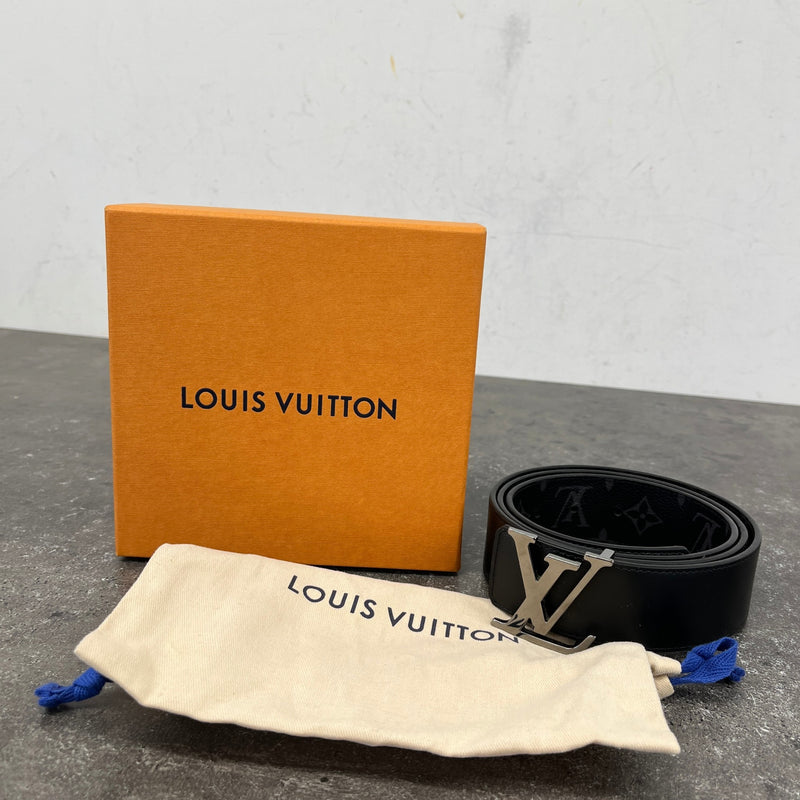 Men's LV Reversible Monogram Eclipse Belt Black Size 34"