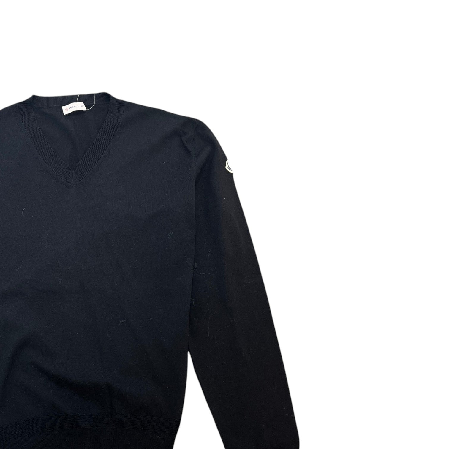 Men's V Neck Sweatshirt Black Size XL - Photo 3