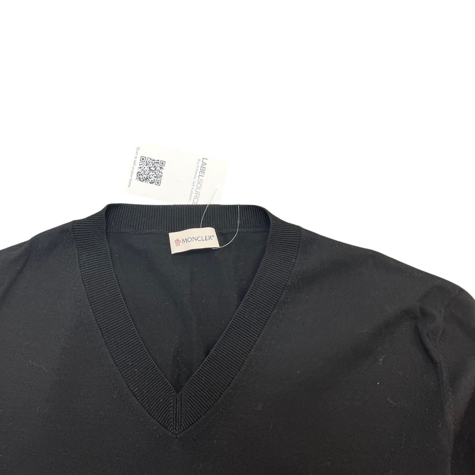 Men's V Neck Sweatshirt Black Size XL - Photo 5