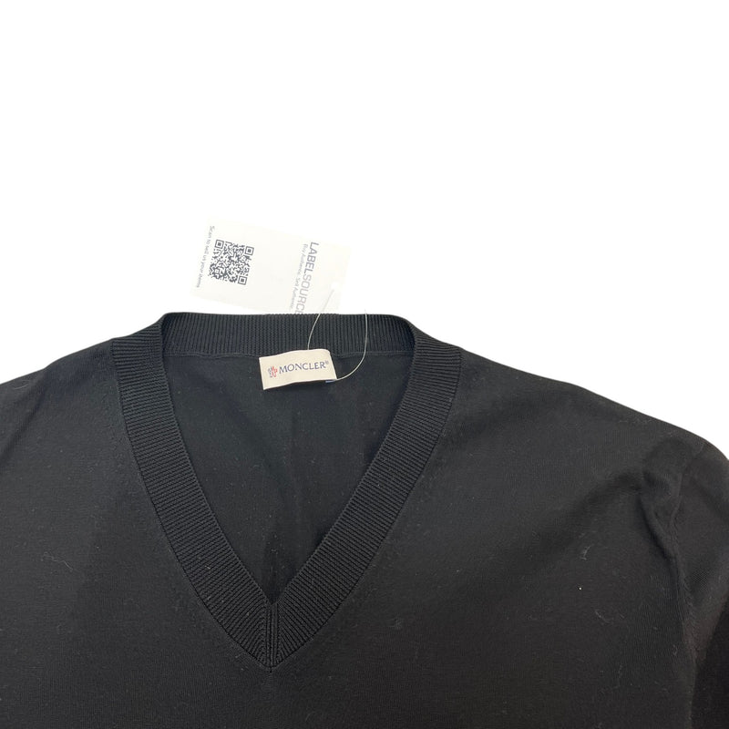 Men's V Neck Sweatshirt Black Size XL