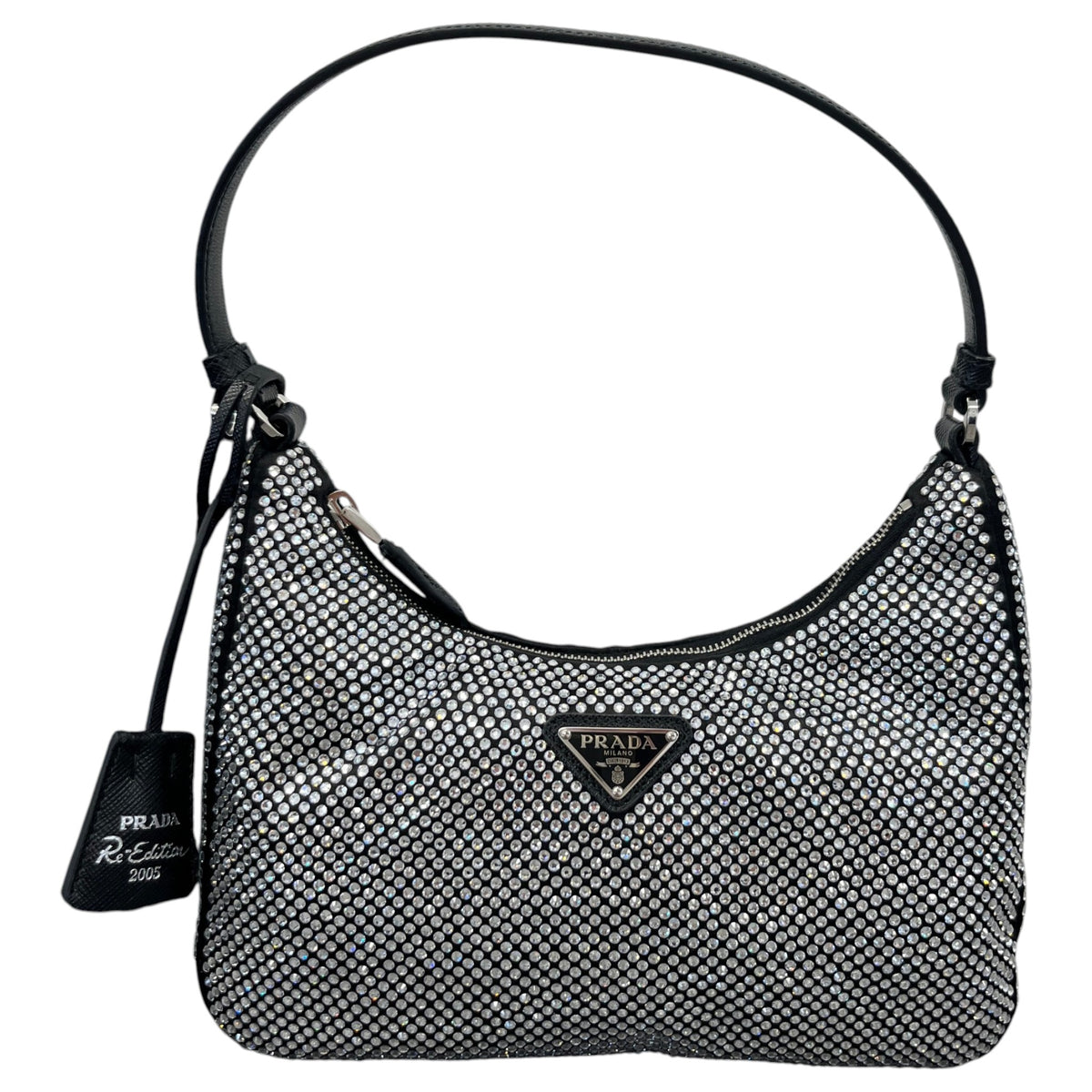 Women's Crystal Embellished Re-Edition 2005 Handbag Black - Photo 1