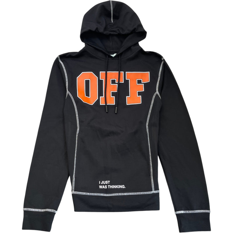 Men's Logo Print Hoodie Black Size S