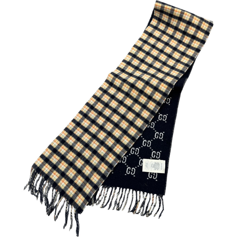 Women's GG Supreme Check Print Scarf Navy