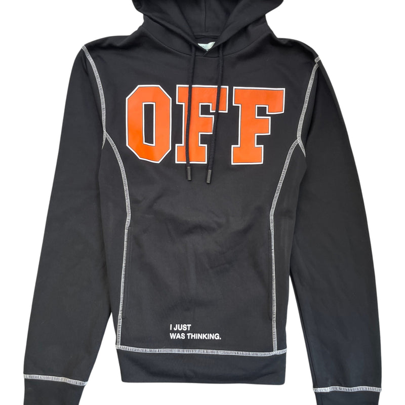 Men's Logo Print Hoodie Black Size S