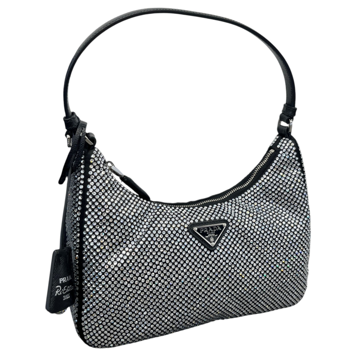Women's Crystal Embellished Re-Edition 2005 Handbag Black - Photo 4