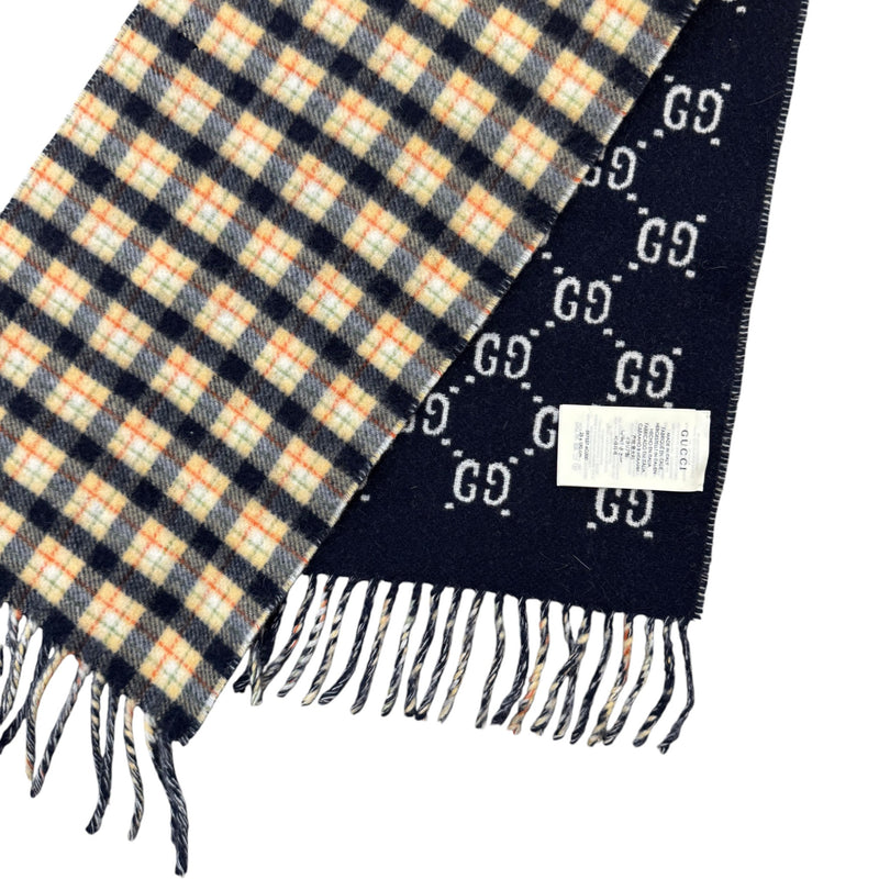 Women's GG Supreme Check Print Scarf Navy