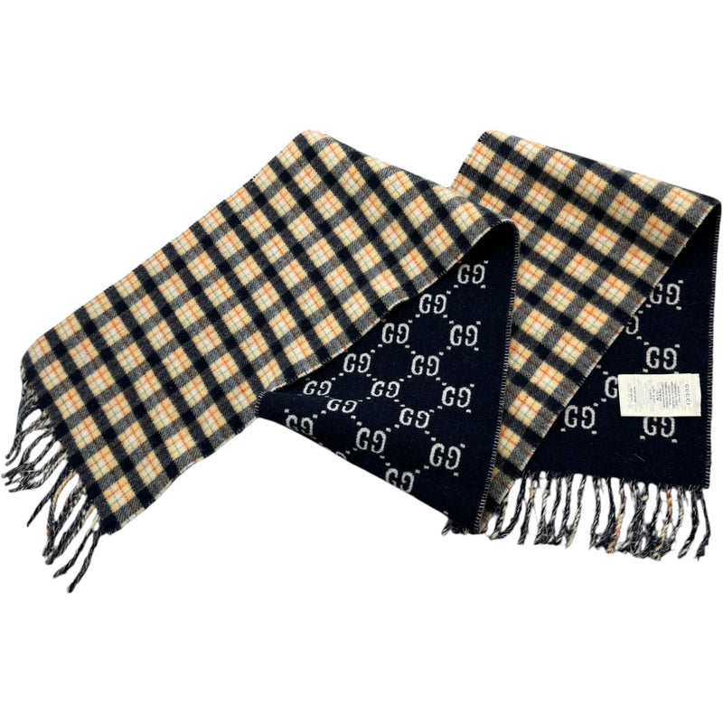 Women's GG Supreme Check Print Scarf Navy