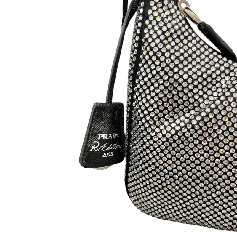 Women's Crystal Embellished Re-Edition 2005 Handbag Black