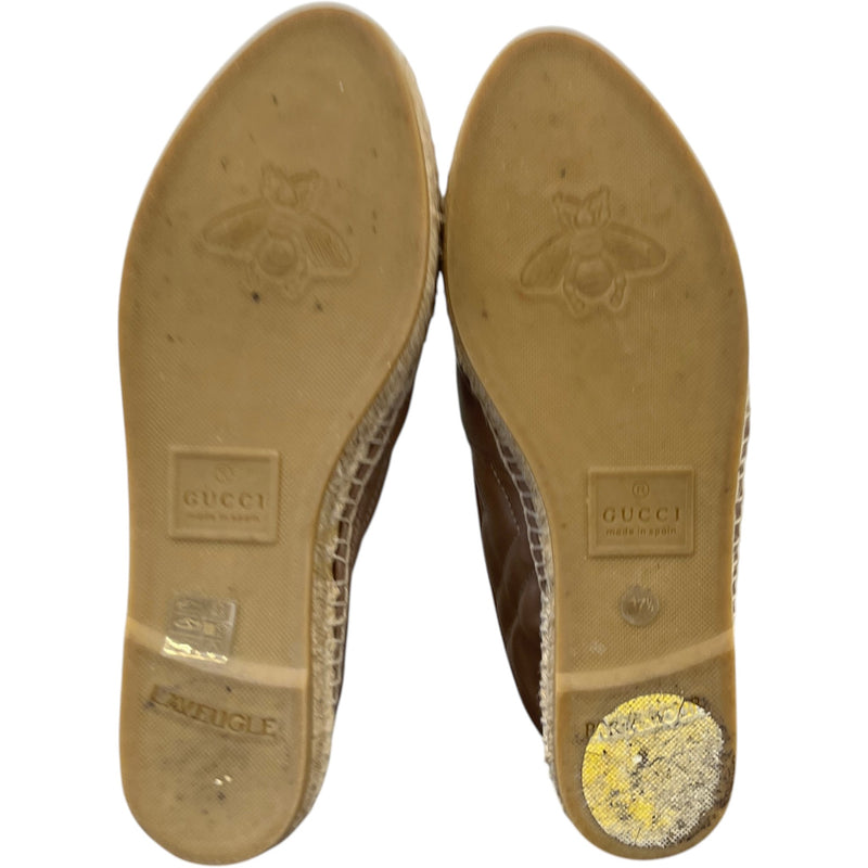 Women's Gg Marmont Matelassé Chevron Espadrilles Loafers Nude Size EU 37 / UK 4