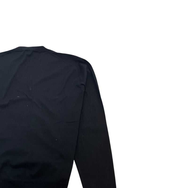 Men's V Neck Sweatshirt Black Size XL