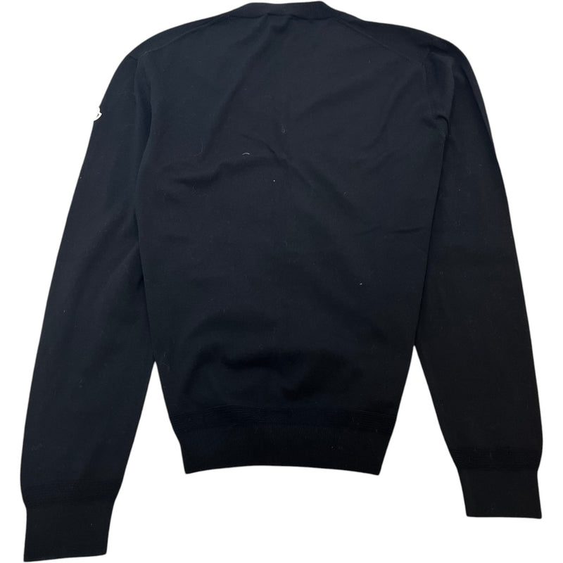 Men's V Neck Sweatshirt Black Size XL