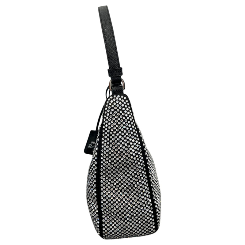 Women's Crystal Embellished Re-Edition 2005 Handbag Black